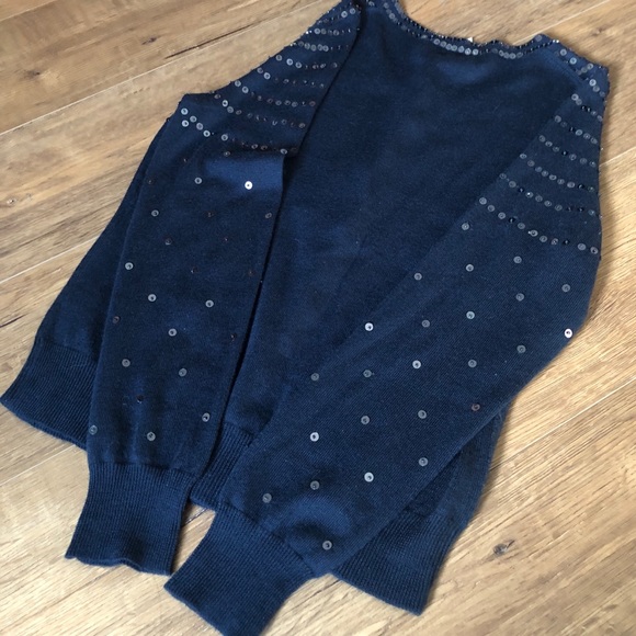BANANA REPUBLIC-NWT Navy Sequin Cardigan - Picture 6 of 10